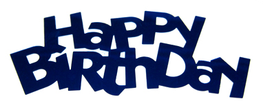 Schrift 13cm Happy Birthday blau